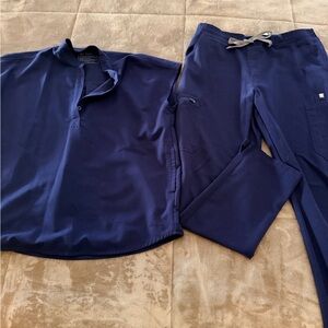 Figs Women's Navy Blue Scrub Top and Pants